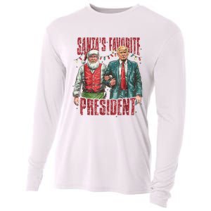 Santas Favorite President Trump Ill Be Home For Christmas Cooling Performance Long Sleeve Crew