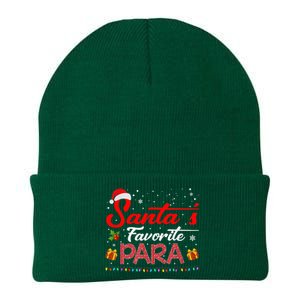 Santa's Favorite Para Christmas Paraprofessional Teacher Knit Cap Winter Beanie