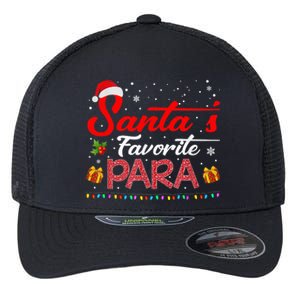 Santa's Favorite Para Christmas Paraprofessional Teacher Flexfit Unipanel Trucker Cap