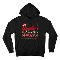 Santa's Favorite Para Christmas Paraprofessional Teacher Hoodie