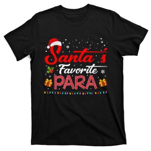 Santa's Favorite Para Christmas Paraprofessional Teacher T-Shirt