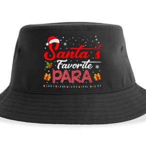 Santa's Favorite Para Christmas Paraprofessional Teacher Sustainable Bucket Hat