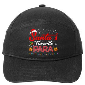 Santa's Favorite Para Christmas Paraprofessional Teacher 7-Panel Snapback Hat