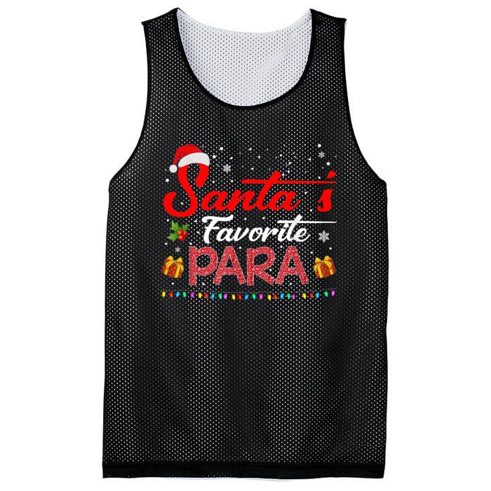 Santa's Favorite Para Christmas Paraprofessional Teacher Mesh Reversible Basketball Jersey Tank