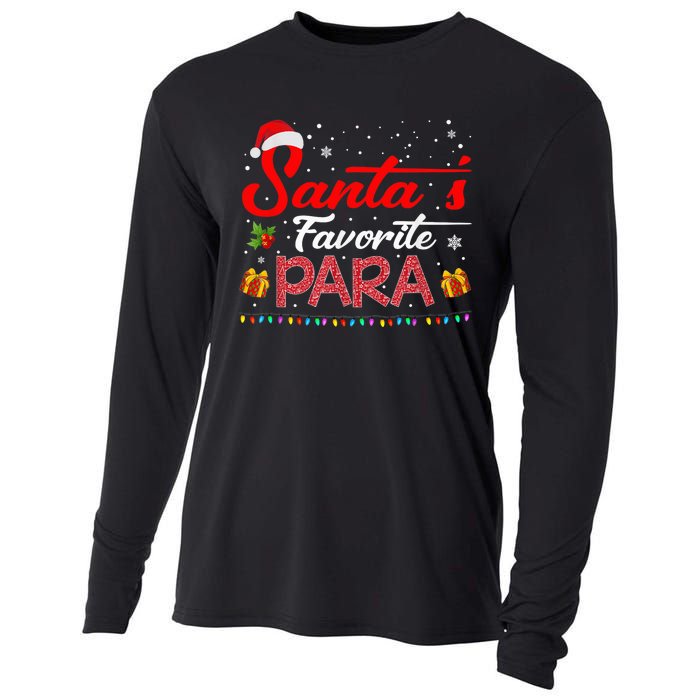 Santa's Favorite Para Christmas Paraprofessional Teacher Cooling Performance Long Sleeve Crew