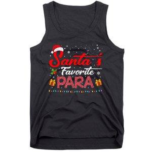 Santa's Favorite Para Christmas Paraprofessional Teacher Tank Top