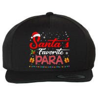 Santa's Favorite Para Christmas Paraprofessional Teacher Wool Snapback Cap