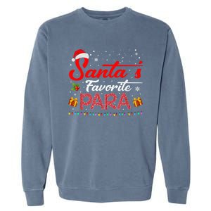 Santa's Favorite Para Christmas Paraprofessional Teacher Garment-Dyed Sweatshirt