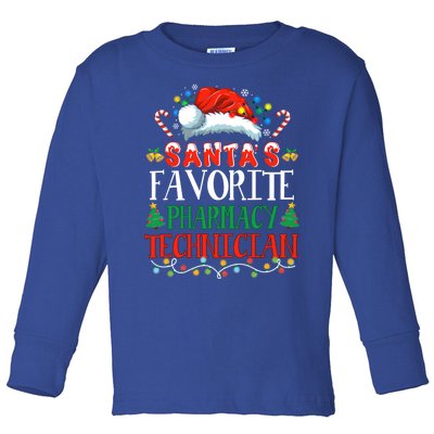 SantaS Favorite Pharmacy Technician Christmas Funny Idea Gift Toddler Long Sleeve Shirt