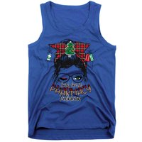 SantaS Favorite Pharmacy Technician Messy Bun Christmas Gift Tank Top