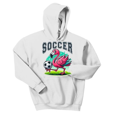 Soccer Flamingo Playing Soccer Kids Hoodie