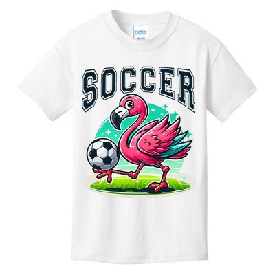 Soccer Flamingo Playing Soccer Kids T-Shirt