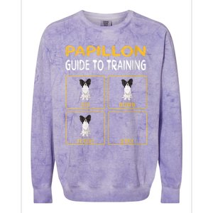 S Funny Papillon Guide To Training Dog Obedience Trainer Vneck Colorblast Crewneck Sweatshirt