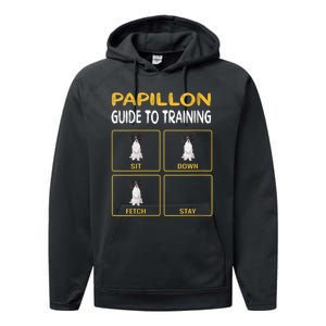 S Funny Papillon Guide To Training Dog Obedience Trainer Vneck Performance Fleece Hoodie