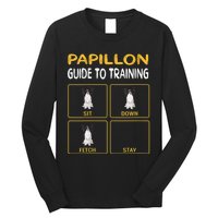 S Funny Papillon Guide To Training Dog Obedience Trainer Vneck Long Sleeve Shirt