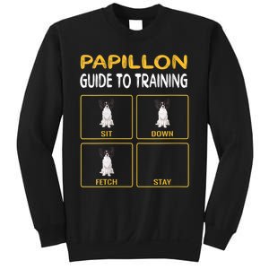 S Funny Papillon Guide To Training Dog Obedience Trainer Vneck Sweatshirt