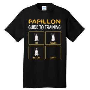 S Funny Papillon Guide To Training Dog Obedience Trainer Vneck Tall T-Shirt