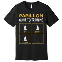 S Funny Papillon Guide To Training Dog Obedience Trainer Vneck Premium T-Shirt