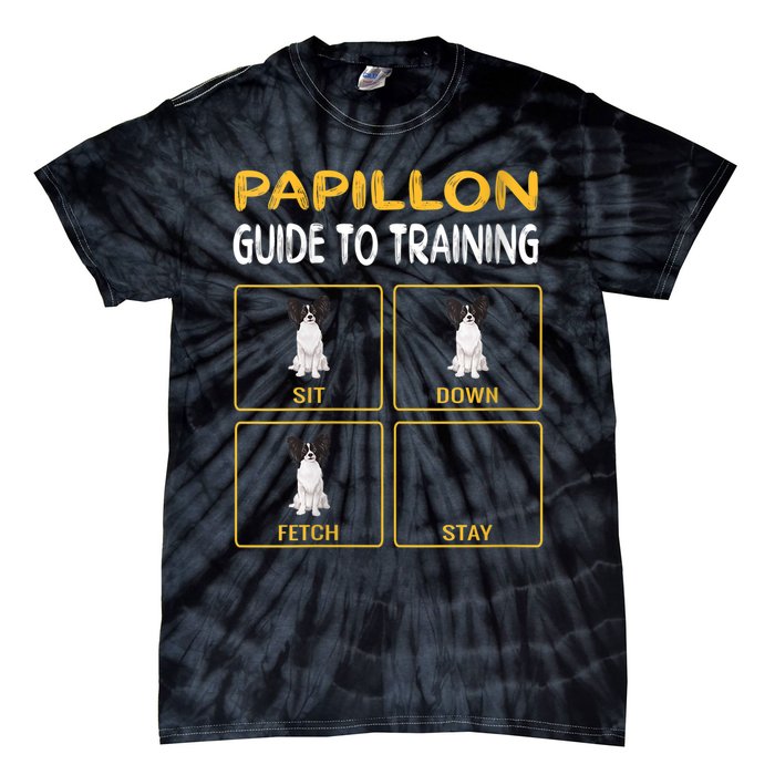 S Funny Papillon Guide To Training Dog Obedience Trainer Vneck Tie-Dye T-Shirt