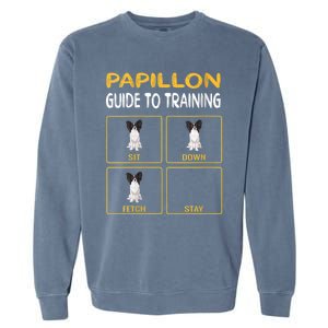 S Funny Papillon Guide To Training Dog Obedience Trainer Vneck Garment-Dyed Sweatshirt