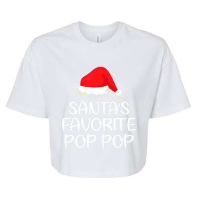 SantaS Favorite Pop Pop Matching Family Christmas Cute Gift Bella+Canvas Jersey Crop Tee