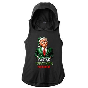 Santas Favorite President Santa Trump 2024 Christmas Ladies PosiCharge Tri-Blend Wicking Draft Hoodie Tank