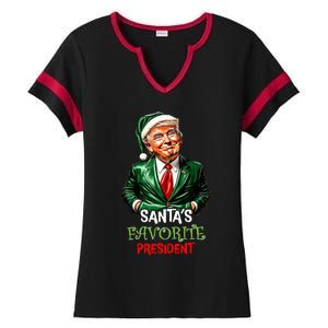 Santas Favorite President Santa Trump 2024 Christmas Ladies Halftime Notch Neck Tee