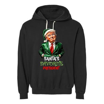 Santas Favorite President Santa Trump 2024 Christmas Garment-Dyed Fleece Hoodie