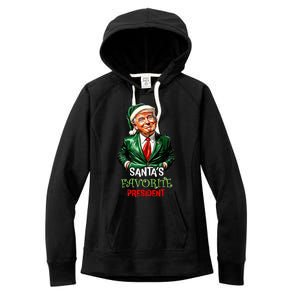 Santas Favorite President Santa Trump 2024 Christmas Women's Fleece Hoodie