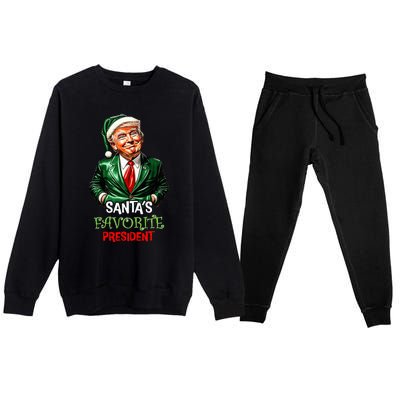 Santas Favorite President Santa Trump 2024 Christmas Premium Crewneck Sweatsuit Set