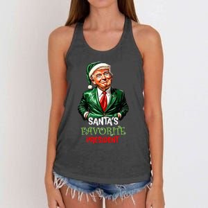 Santas Favorite President Santa Trump 2024 Christmas Women's Knotted Racerback Tank