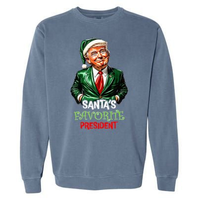 Santas Favorite President Santa Trump 2024 Christmas Garment-Dyed Sweatshirt