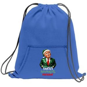 Santas Favorite President Santa Trump 2024 Christmas Sweatshirt Cinch Pack Bag