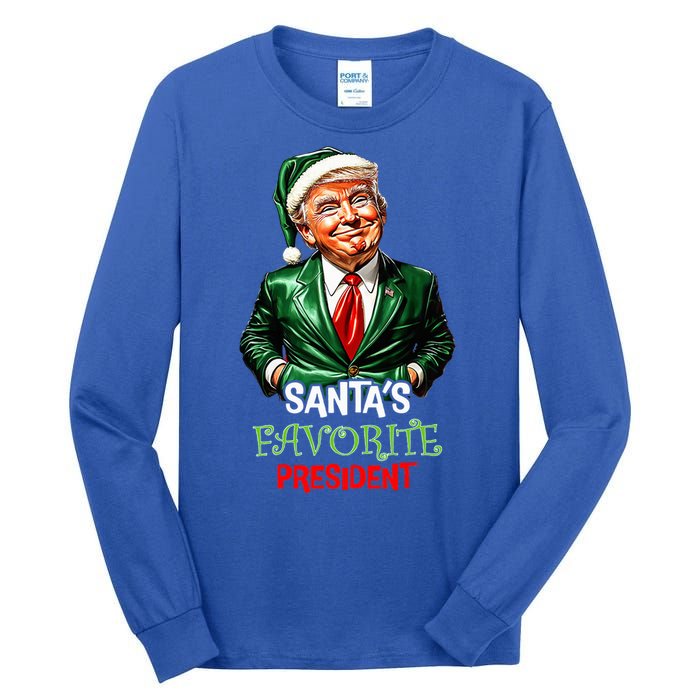 Santas Favorite President Santa Trump 2024 Christmas Tall Long Sleeve T-Shirt