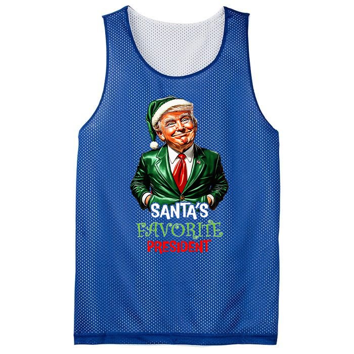 Santas Favorite President Santa Trump 2024 Christmas Mesh Reversible Basketball Jersey Tank