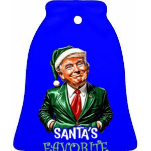 Santas Favorite President Santa Trump 2024 Christmas Ceramic Bell Ornament