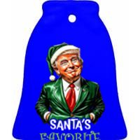 Santas Favorite President Santa Trump 2024 Christmas Ceramic Bell Ornament