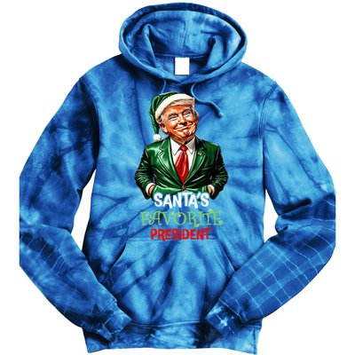 Santas Favorite President Santa Trump 2024 Christmas Tie Dye Hoodie