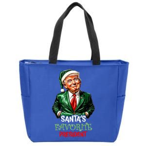 Santas Favorite President Santa Trump 2024 Christmas Zip Tote Bag