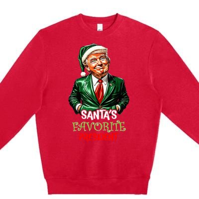 Santas Favorite President Santa Trump 2024 Christmas Premium Crewneck Sweatshirt