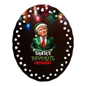 Santas Favorite President Santa Trump 2024 Christmas Ceramic Oval Ornament