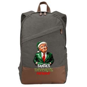 Santas Favorite President Santa Trump 2024 Christmas Cotton Canvas Backpack