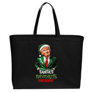 Santas Favorite President Santa Trump 2024 Christmas Cotton Canvas Jumbo Tote