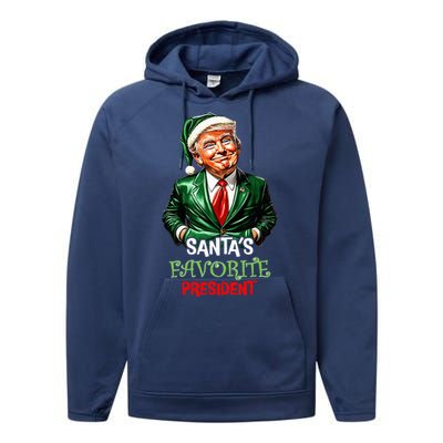 Santas Favorite President Santa Trump 2024 Christmas Performance Fleece Hoodie