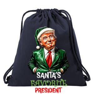 Santas Favorite President Santa Trump 2024 Christmas Drawstring Bag