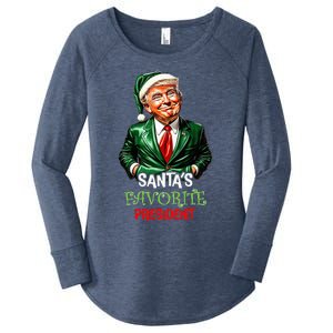 Santas Favorite President Santa Trump 2024 Christmas Women's Perfect Tri Tunic Long Sleeve Shirt