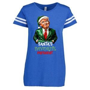 Santas Favorite President Santa Trump 2024 Christmas Enza Ladies Jersey Football T-Shirt