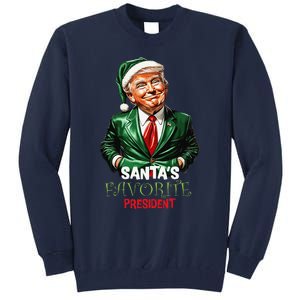 SantaS Favorite President Santa Elf Trump 2024 Christmas Gift Tall Sweatshirt