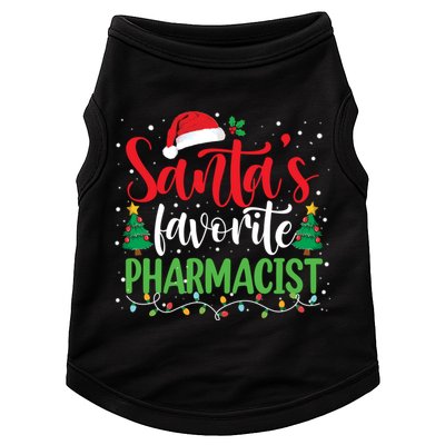 SantaS Favorite Pharmacist Christmas Nursing Santa Hat Gift Doggie Tank
