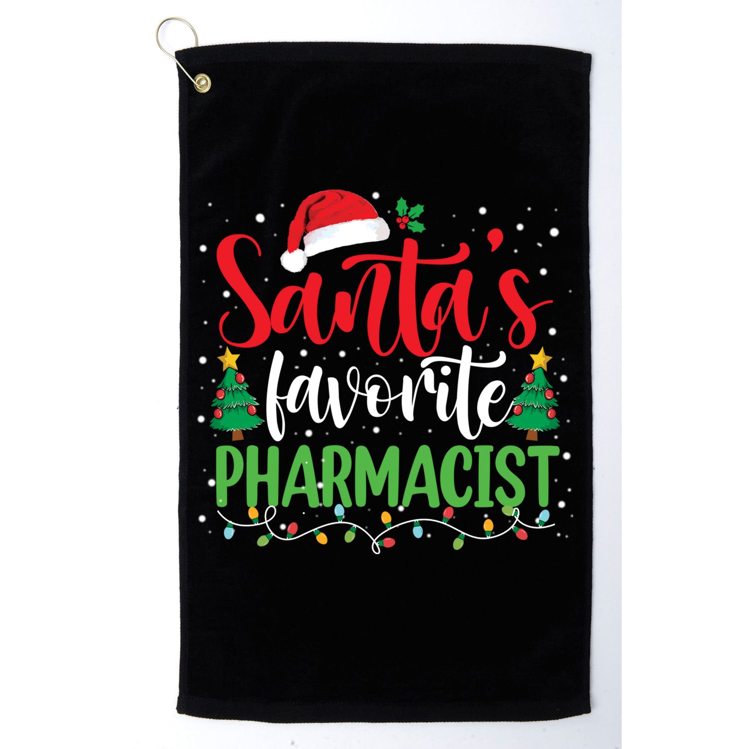 SantaS Favorite Pharmacist Christmas Nursing Santa Hat Gift Golf Towel